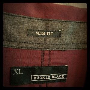 Buckle Black Button Down Men's Shirt Size XL
